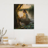 Lonely Girl's Surreal Lake Encounter Poster (Keuken)
