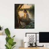 Lonely Girl's Surreal Lake Encounter Poster (Thuiskantoor)