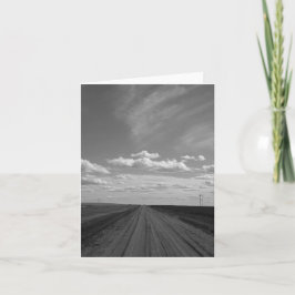 Lonely Grey Prairie Road Opgevouwen Wenskaart Kaart