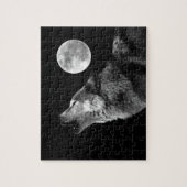 Lonely Grey Wolf en Fullmoon Legpuzzel (Verticaal)