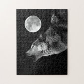 Lonely Grey Wolf en Fullmoon Legpuzzel (Verticaal)