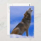 Lonely Howling Endangered Gray Wolf Briefkaart (Voorkant / Achterkant)