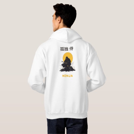 Lonely Ninja Samurai Art Design Hoodie (Achterkant volledig)