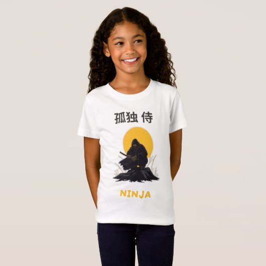 Lonely Ninja Samurai Art Design T-shirt (Voorkant volledig)