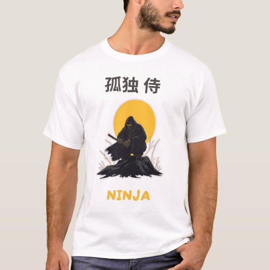 Lonely Ninja Samurai Art Design T-shirt (Voorkant)