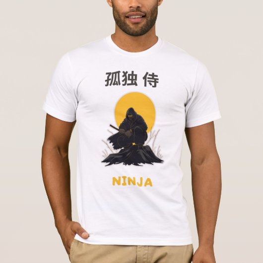 Lonely Ninja Samurai Kunstontwerp T-shirt (Voorkant)