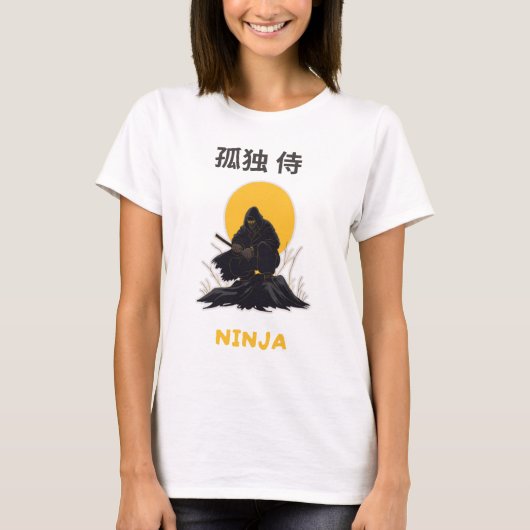 Lonely Ninja Samurai Kunstontwerp T-shirt (Voorkant)