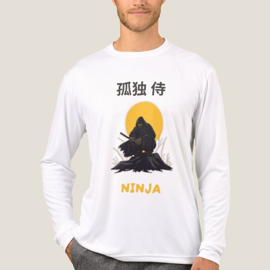 Lonely Ninja Samurai Kunstontwerp Tri-Blend Shirt (Voorkant volledig)