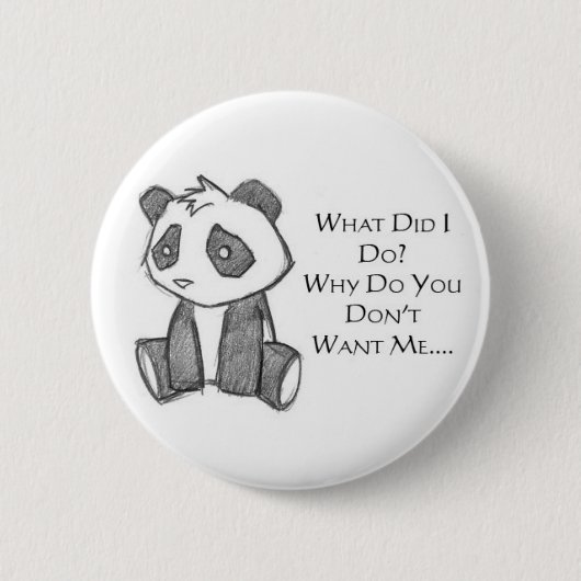 Lonely Panda Pin Ronde Button 5,7 Cm (Voorkant)