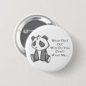 Lonely Panda Pin Ronde Button 5,7 Cm (Voorkant /achterkant)