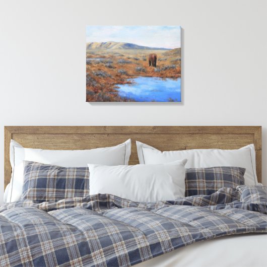 Lonely Pasture Stretched Canvas Print (Insitu (Slaapkamer))