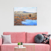 Lonely Pasture Stretched Canvas Print (Insitu (Woonkamer))