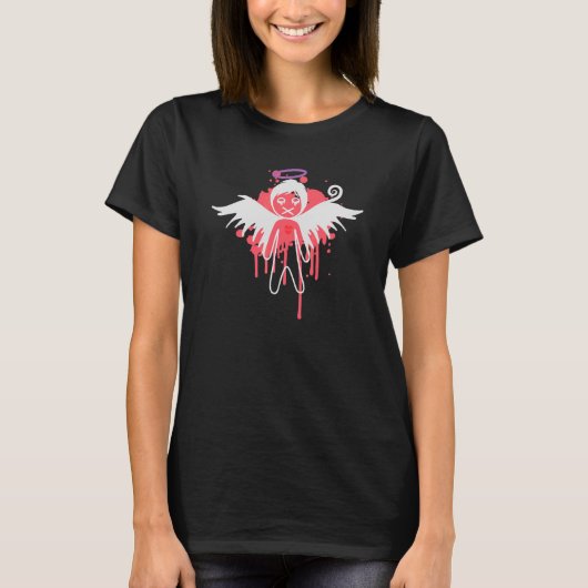 Lonely Sad Emo Gothic Angel T-shirt (Voorkant)