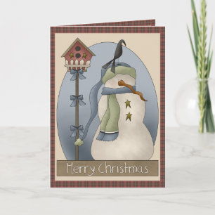 Lonely Snowman Kerstmis Feestdagen Kaart