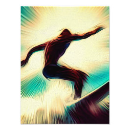 LONELY SURFER FOTO AFDRUK