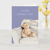 Lonely Teddy Ik mis je Kaart (Gele Bloem)