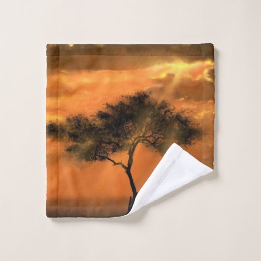Lonely Tree Sunbeams Bath Towel Set Sunset Bad Handdoek (Wasdoekje)