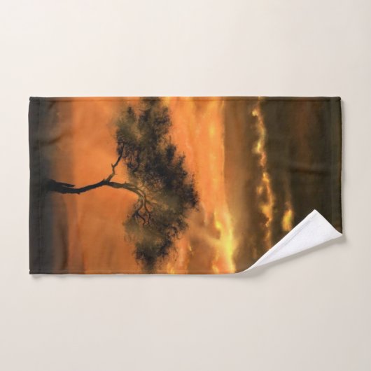 Lonely Tree Sunbeams Bath Towel Set Sunset Bad Handdoek (Handdoek)