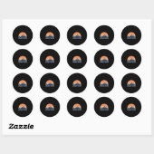 Lonely Wolf Geweldige Howling Fade Sunset Silhouet Ronde Sticker (Vel)