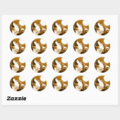 Lonely Wolf Howling bij Moon Ronde Sticker (Vel)