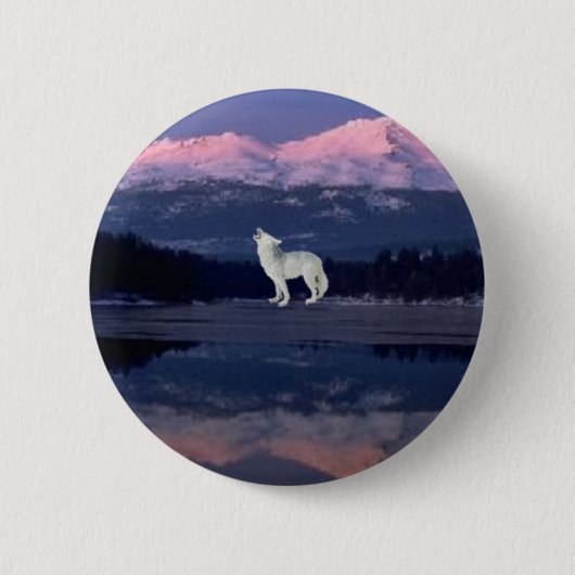 Lonely Wolf Ronde Button 5,7 Cm (Voorkant)