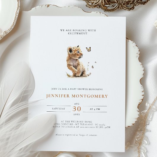 Lonen Baby shower Roaring met opwinding Kaart