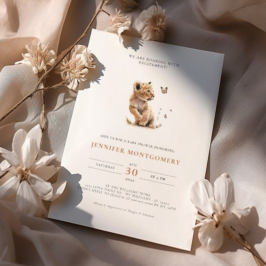 Lonen Baby shower Roaring met opwinding Kaart