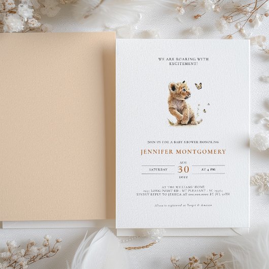 Lonen Baby shower Roaring met opwinding Kaart