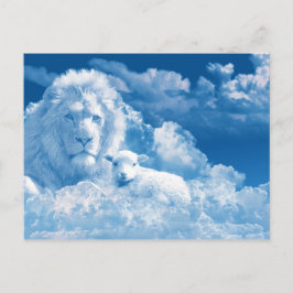 Lonen en lammeren in wolken briefkaart