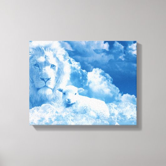Lonen en lammeren in wolken canvas afdruk (Voorkant)
