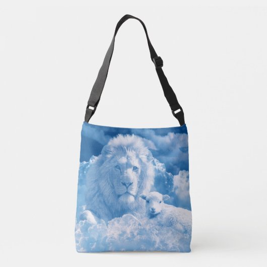 Lonen en lammeren in wolken crossbody tas (Achterkant)