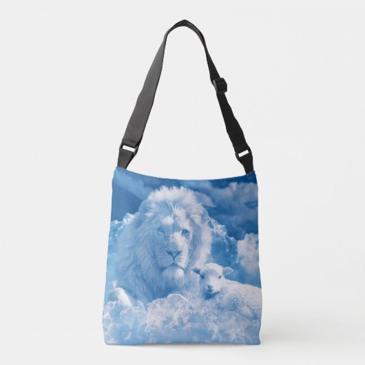 Lonen en lammeren in wolken crossbody tas (Voorkant)