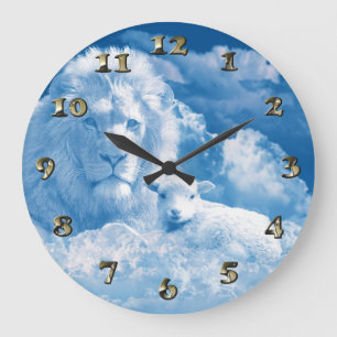 Lonen en lammeren in wolken grote klok