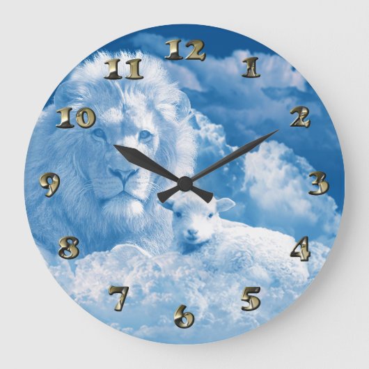 Lonen en lammeren in wolken grote klok (Voorkant)