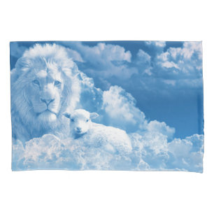 Lonen en lammeren in wolken kussensloop