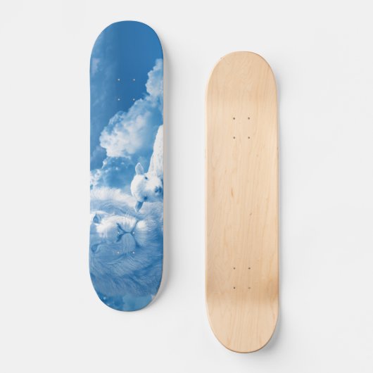 Lonen en lammeren in wolken persoonlijk skateboard (Voorkant)