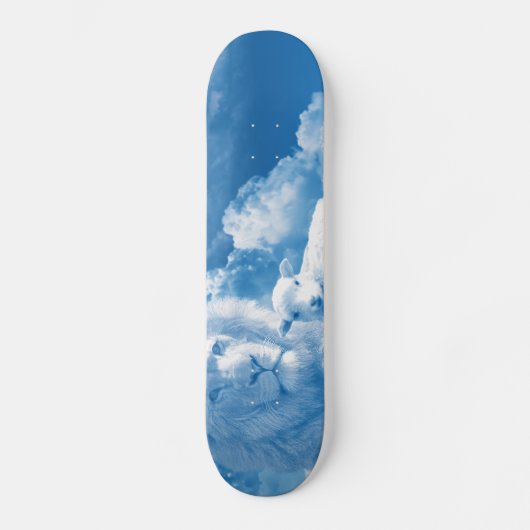 Lonen en lammeren in wolken persoonlijk skateboard (Voorkant)