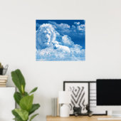 Lonen en lammeren in wolken poster (Thuiskantoor)