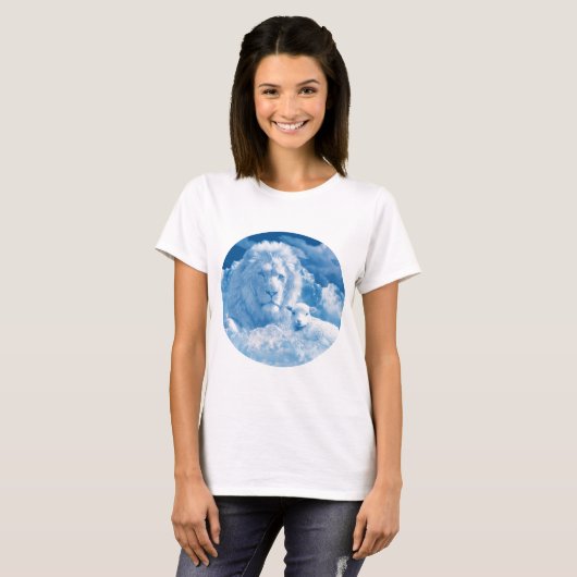 Lonen en lammeren in wolken t-shirt (Voorkant volledig)