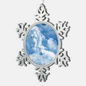 Lonen en lammeren in wolken tin sneeuwvlok ornament (Rechts)