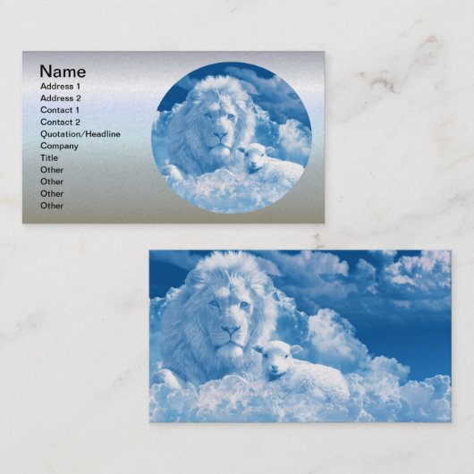 Lonen en lammeren in wolken visitekaartje (Voorkant / Achterkant)