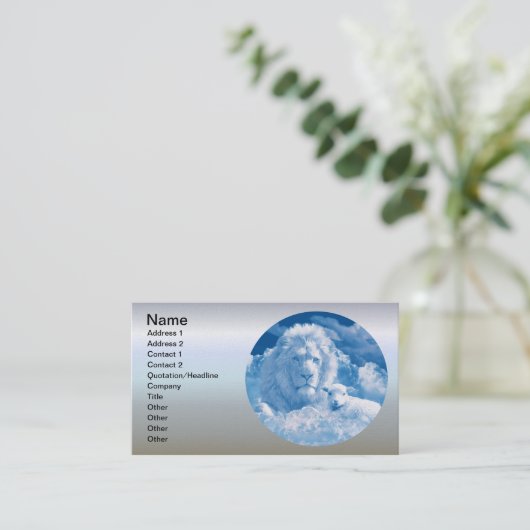 Lonen en lammeren in wolken visitekaartje (Staand voorkant)