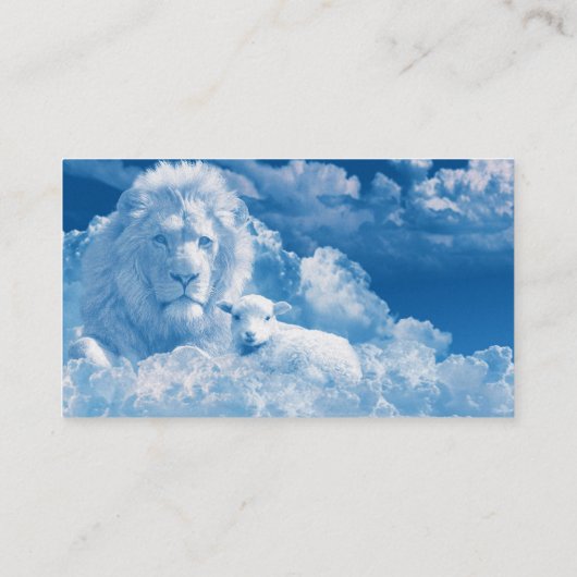 Lonen en lammeren in wolken visitekaartje (Achterkant)