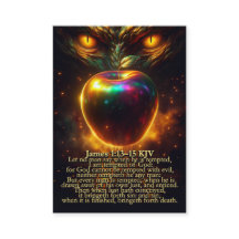 Lonen - James 1:13-15 en Romeinen 6:23 KJV Kaart B