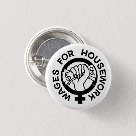 Lonen voor Button van huishoudelijk werk (Voorkant /achterkant)