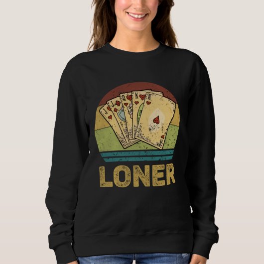 Loner Vintage  Euchre Card Game Trui (Voorkant)