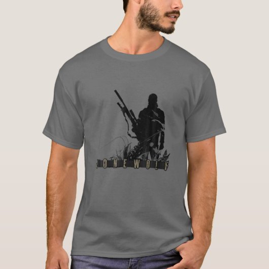 LONEWOLF - Zwarte Sluipschutter T-shirt (Voorkant)