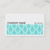 Long Afbeelding 0115 - Aqua Damask Pattern Visitekaartje (Voorkant)