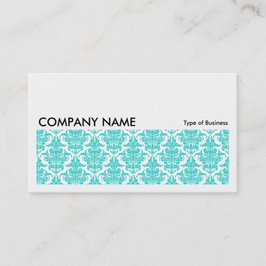 Long Afbeelding 0115 - Aqua Damask Pattern Visitekaartje (Voorkant)