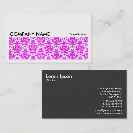 Long Afbeelding 0119 - Magenta Damask Pattern Visitekaartje (Voorkant / Achterkant)